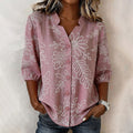Vintage Blouse Met Bladerenprint