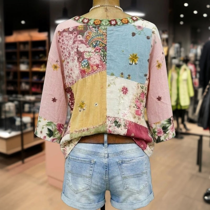Vintage Bloemenprint Blouse