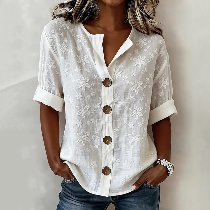 Vintage Bloemenprint Blouse