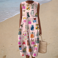 Chloé | Midi Jurk met Kattenprint