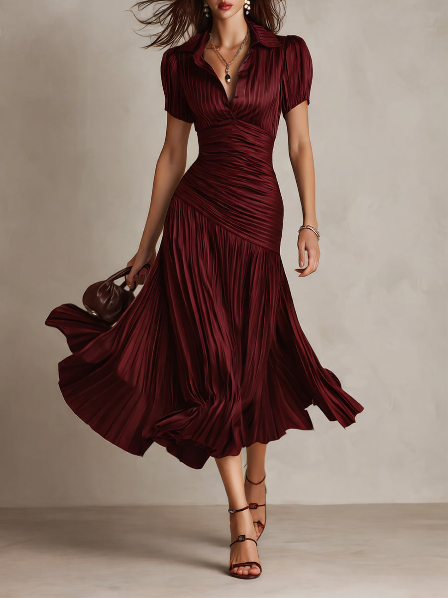 Adriana - Midi-jurk in Retro Streepmotief