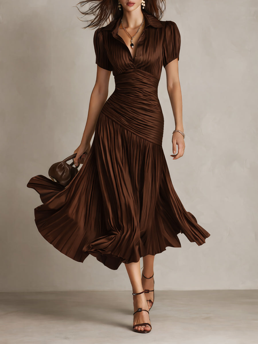 Adriana - Midi-jurk in Retro Streepmotief