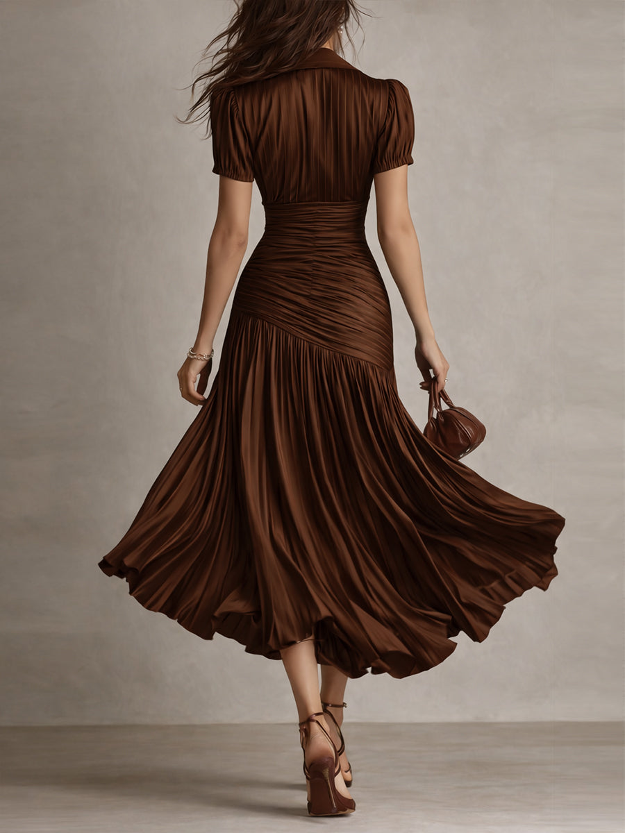 Adriana - Midi-jurk in Retro Streepmotief