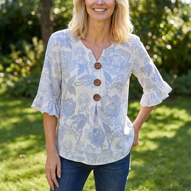 Vintage Bloemige Blouse