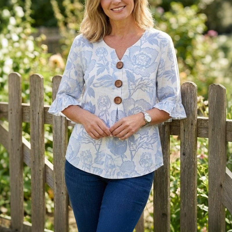 Vintage Bloemige Blouse