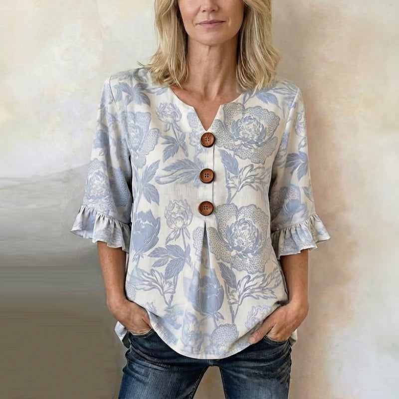 Vintage Bloemige Blouse