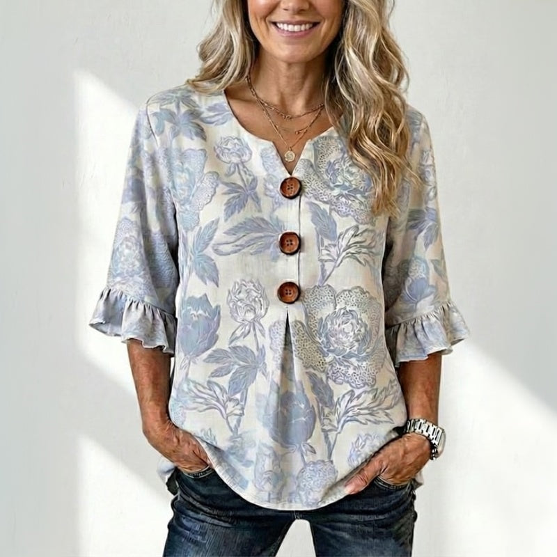 Vintage Bloemige Blouse