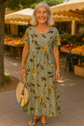 Lucie™ | Vintage bloemen maxi jurk