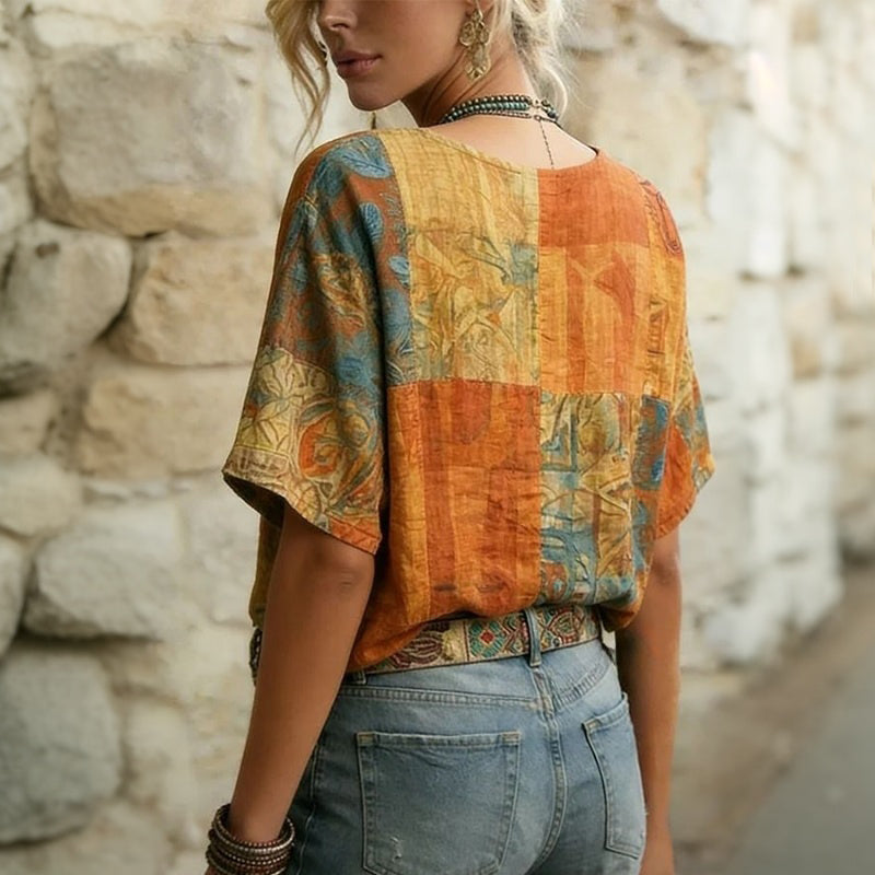 Vintage Blouse Met Libelleprint
