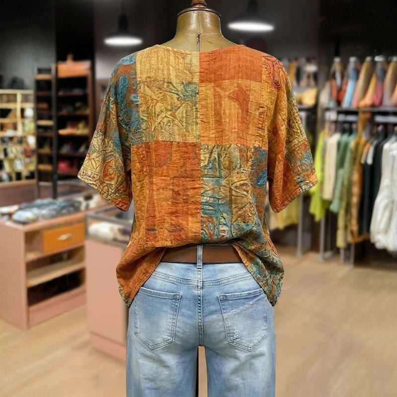 Vintage Blouse Met Libelleprint