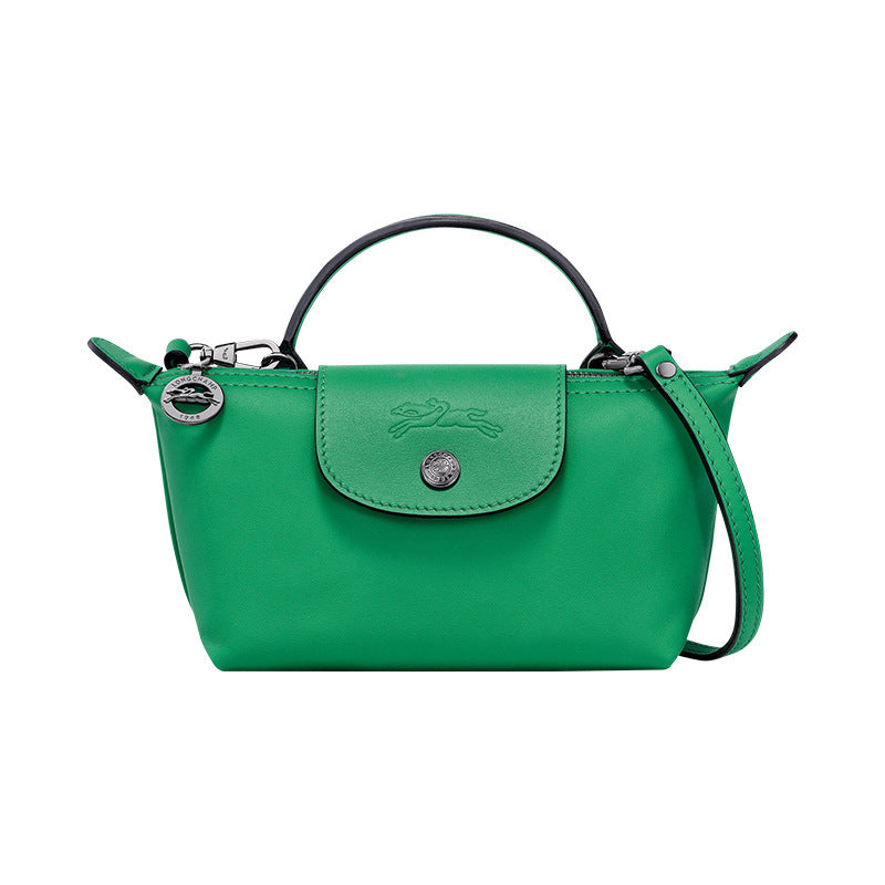 Mini-Lederen Longchamp Tas - Groen