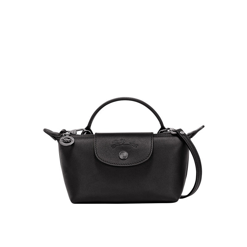 Mini Leder Longchamp Tas - Zwart