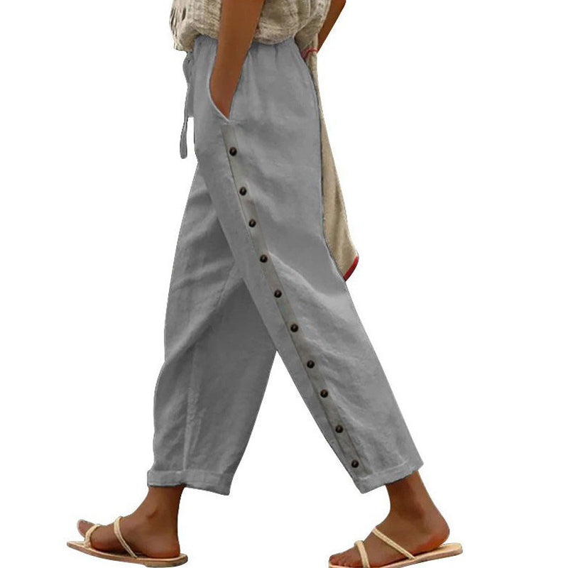 【Katoen En Linnen】Comfortabele Casual Broek