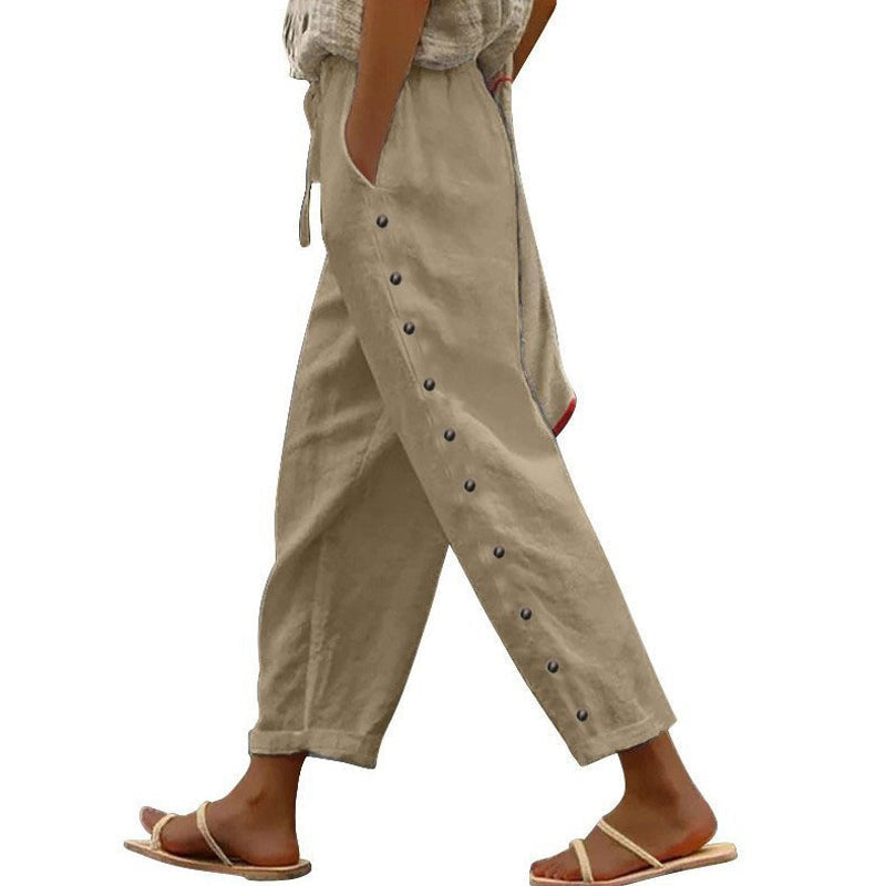 【Katoen En Linnen】Comfortabele Casual Broek