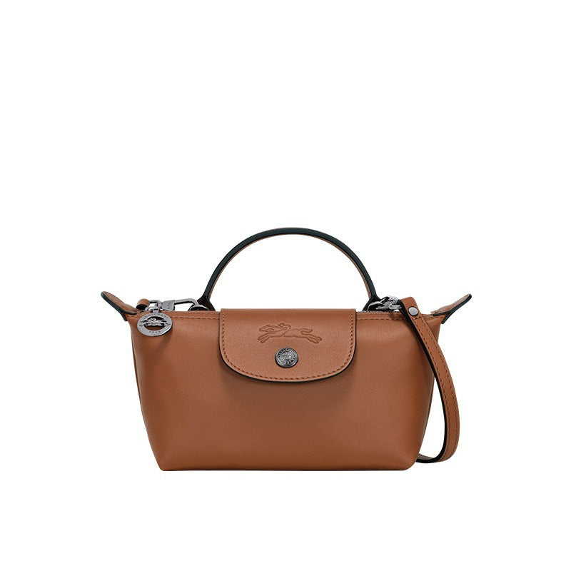 Mini-Lederen Longchamp Tas - Bruin