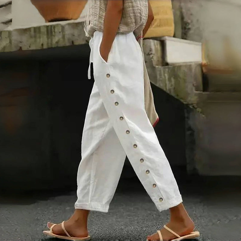 【Katoen En Linnen】Comfortabele Casual Broek