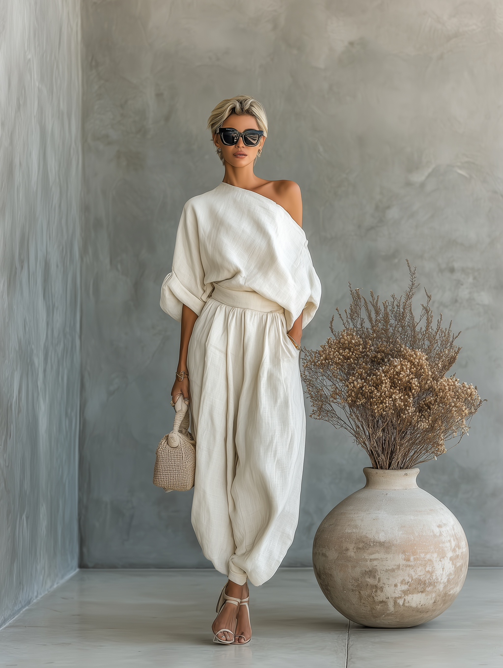 Lisa | Zachte top met blote schouders en tapered broek