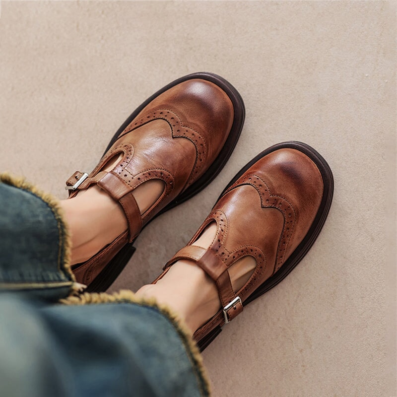 Mattea™ | Elegant Leather Mary Janes