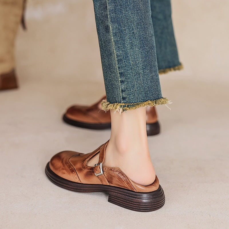 Mattea™ | Elegant Leather Mary Janes
